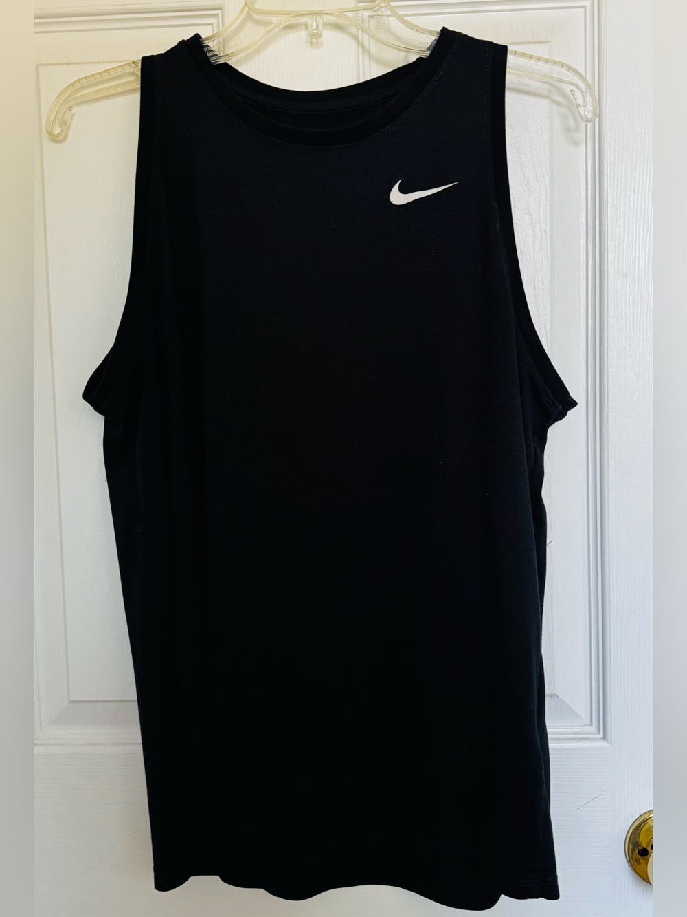 Nike Black Sleeveless Training Tank with White Swoosh